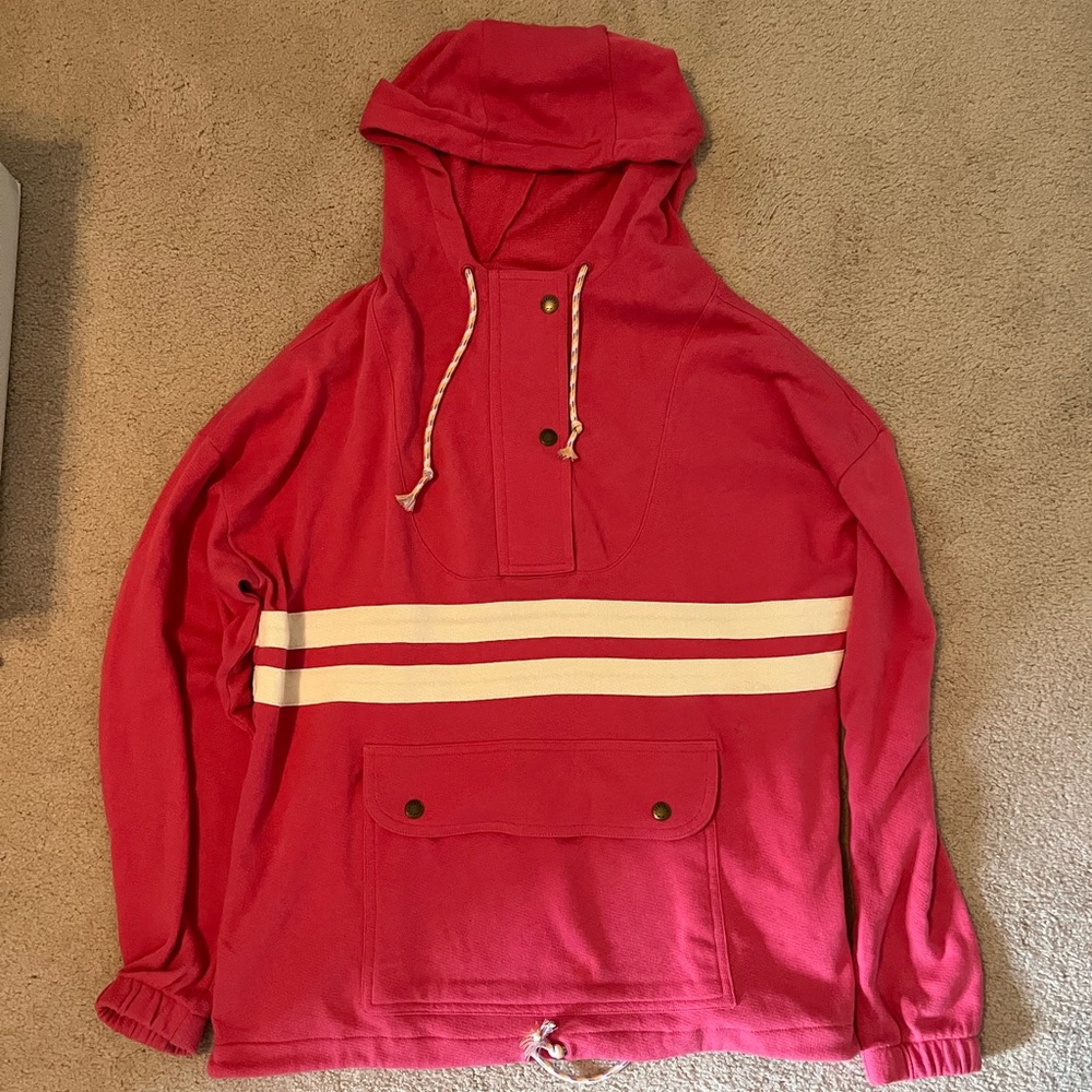 Faherty Pink Striped Sweatshirt